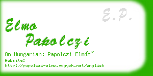 elmo papolczi business card